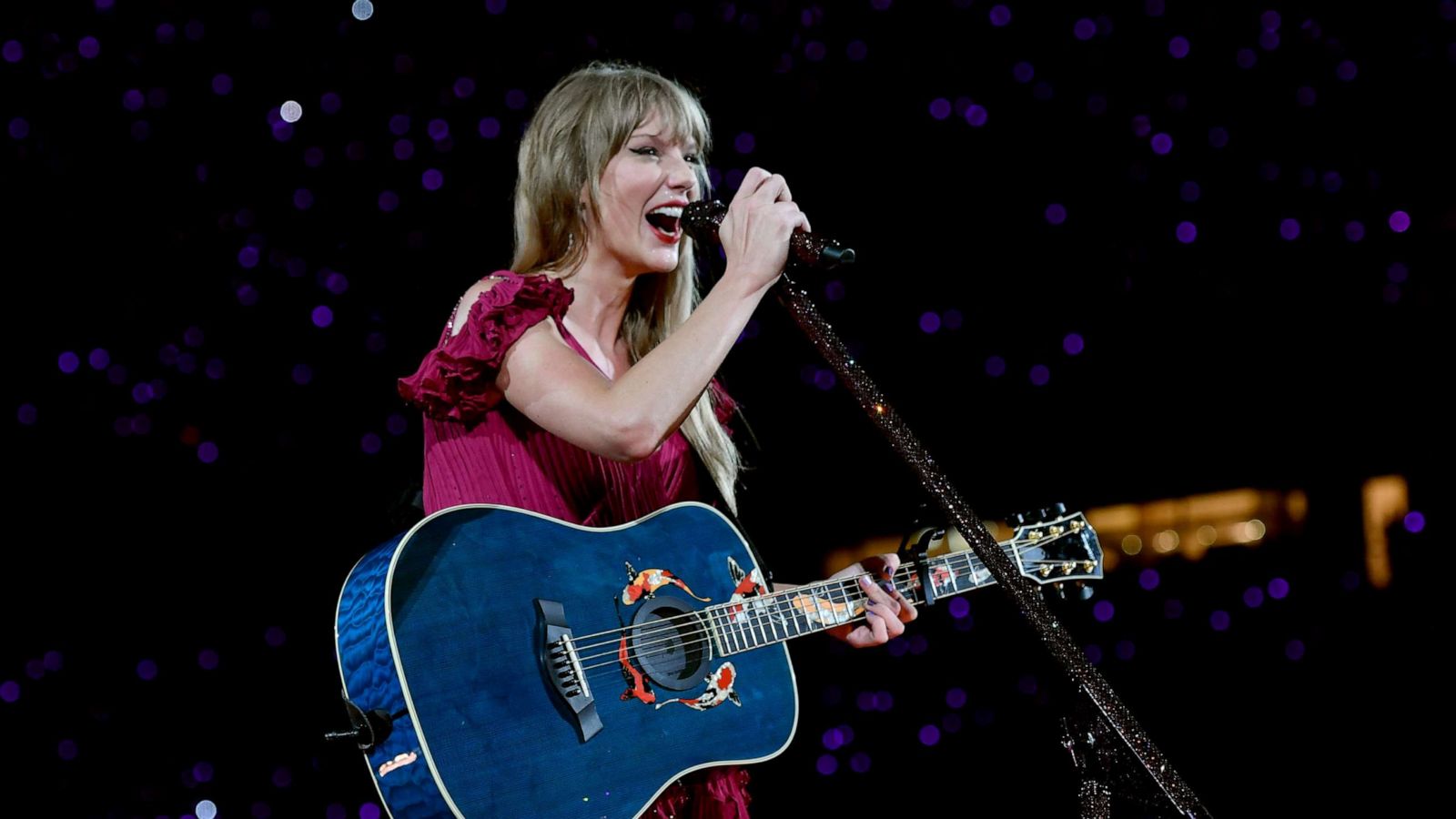 PHOTO: Taylor Swift performs onstage during night two of Taylor Swift | The Eras Tour at GEHA Field at Arrowhead Stadium on July 8, 2023 in Kansas City, Mo.