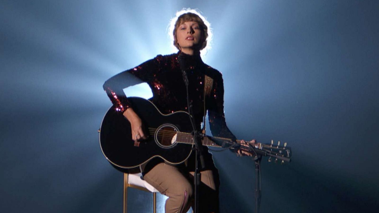 PHOTO: In this screen grab, Taylor Swift performs onstage during the 55th Academy of Country Music Awards at the Grand Ole Opry on Sept. 16, 2020, in Nashville.