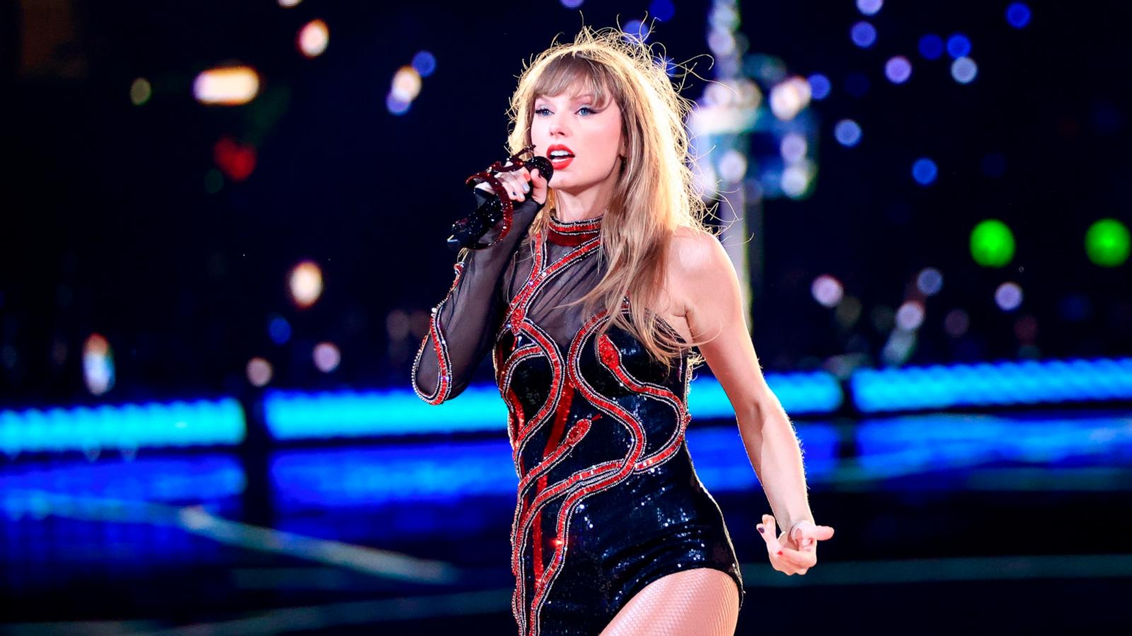 PHOTO: Taylor Swift performs onstage during "Taylor Swift | The Eras Tour" at Allianz Parque on Nov. 24, 2023 in Sao Paulo.