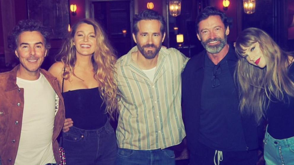 PHOTO: In this photo posted to her Instagram account, Taylor Swift is shown with Shawn Levy, Blake Lively, Ryan Reynolds, and Hugh Jackman. 