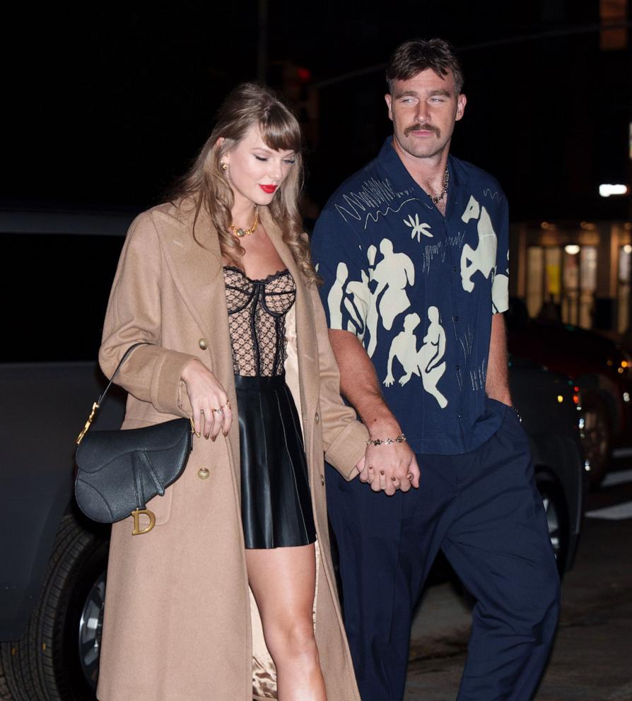 PHOTO: Taylor Swift and Travis Kelce are seen in SoHo on Oct. 11, 2024 in New York City.