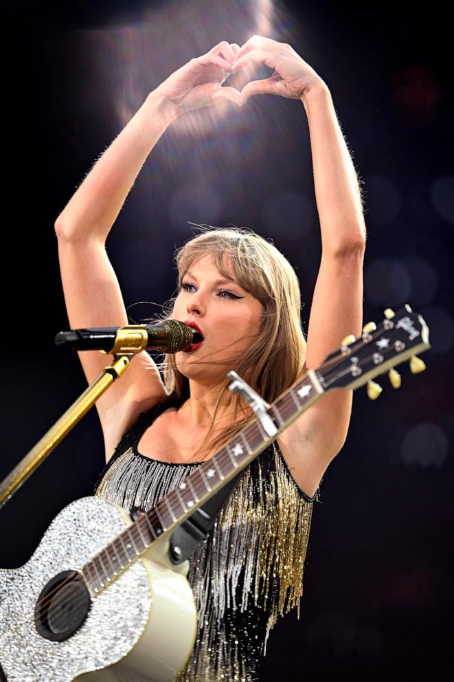 PHOTO: Taylor Swift performs on stage during "Taylor Swift | The Eras Tour" at Anfield on June 13, 2024 in Liverpool, England.