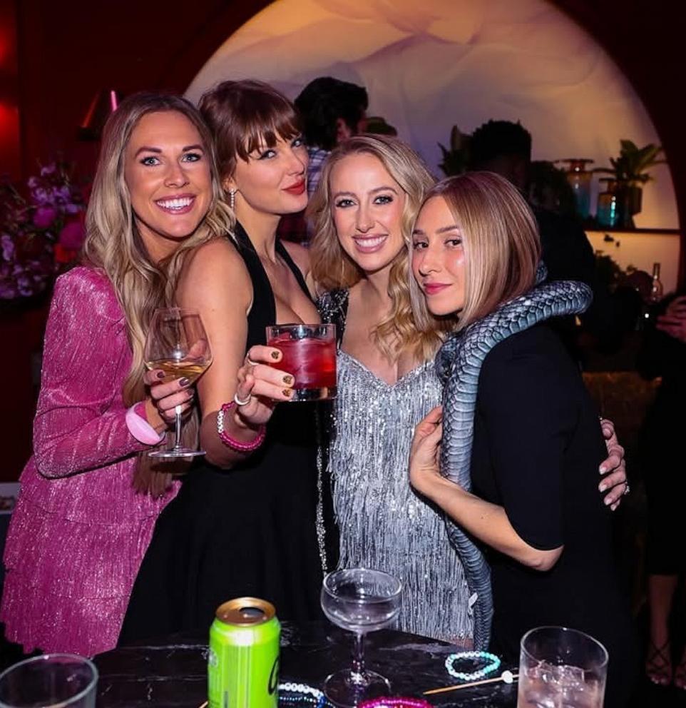 PHOTO: Lyndsay Bell, Taylor Swift, Brittany Mahomes and Ashley Avignone in a photo Mahomes shared to Instagram on Dec. 18, 2024.