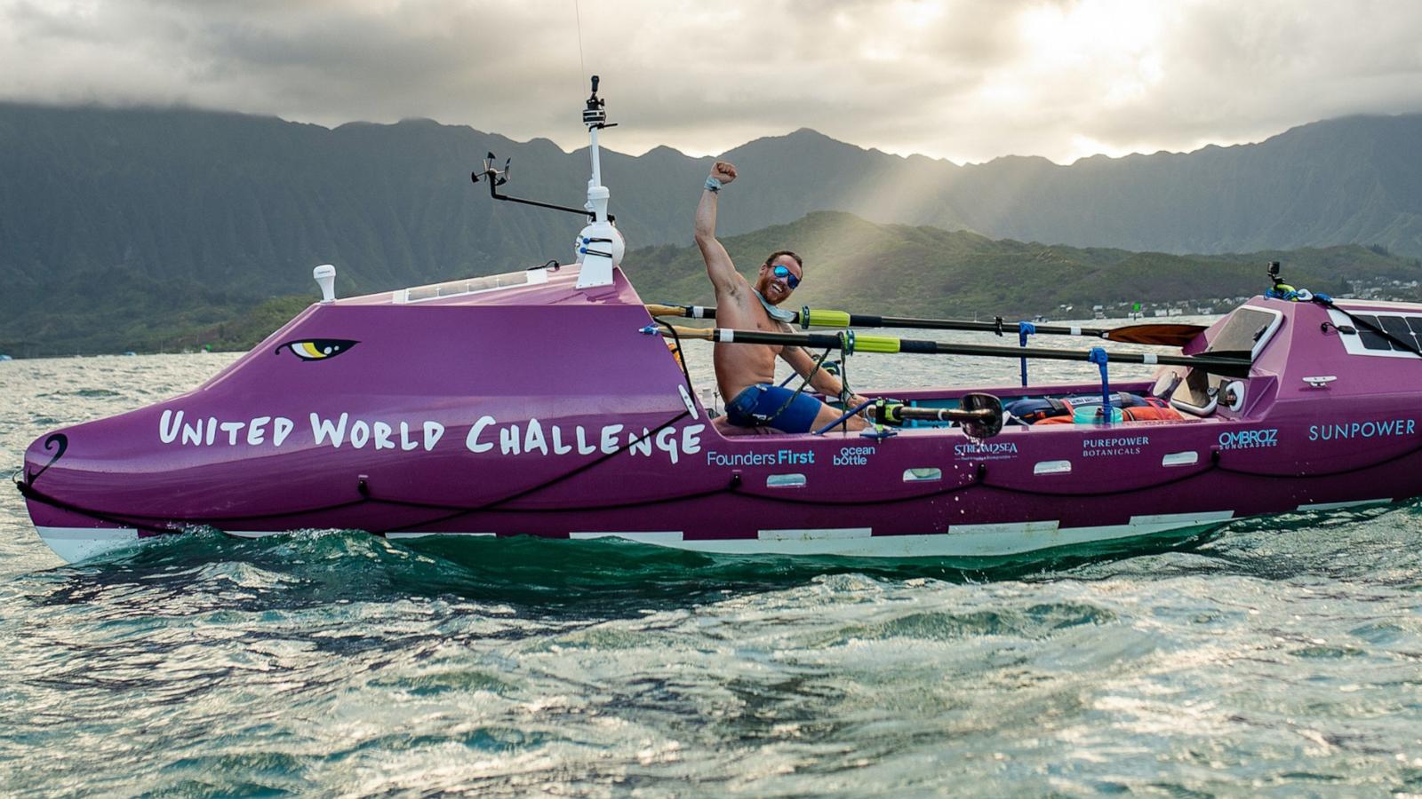 PHOTO: Tez Steinberg embarked on his first expedition rowing from Monterey, California to Oahu, Hawaii in 2020.