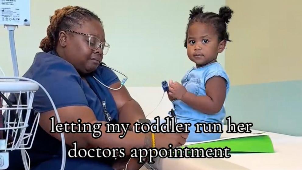 PHOTO: Tea Berry captured her daughter having a lively conversation with her nurse during a doctor's appointment. The video has since gone viral after Berry shared it on TikTok.