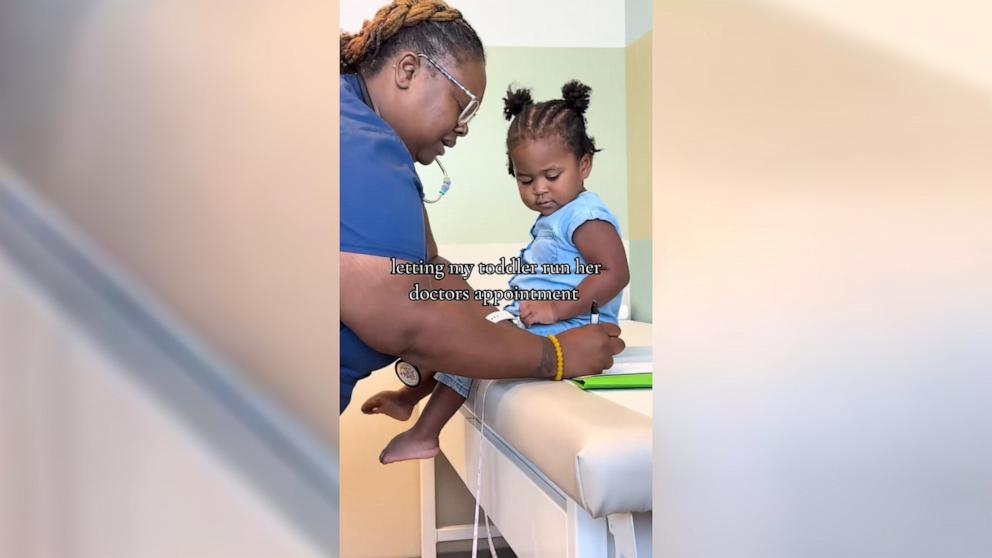 PHOTO: Tea Berry captured her daughter having a lively conversation with her nurse during a doctor's appointment. The video has since gone viral after Berry shared it on TikTok.