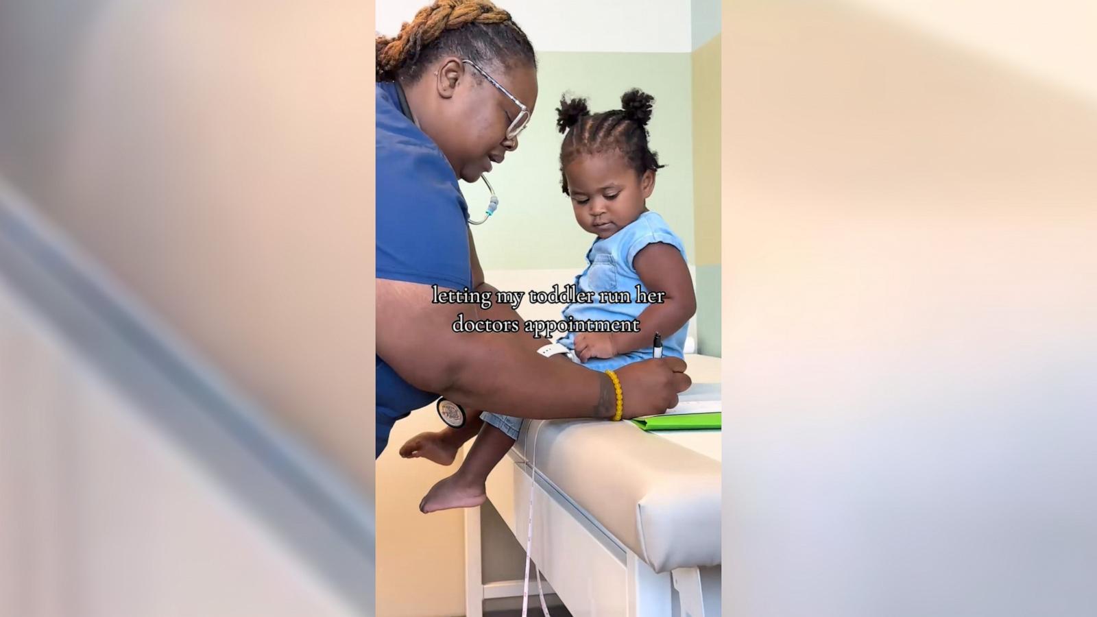 PHOTO: Tea Berry captured her daughter having a lively conversation with her nurse during a doctor's appointment. The video has since gone viral after Berry shared it on TikTok.