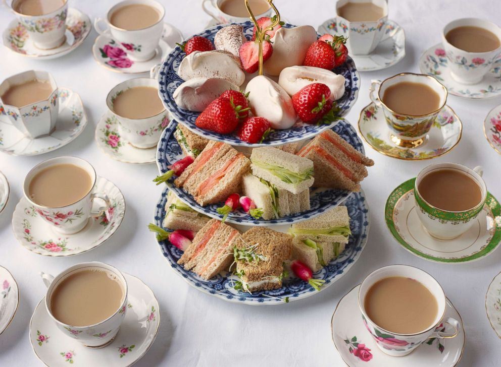 PHOTO: Tea sandwiches and tea cups.