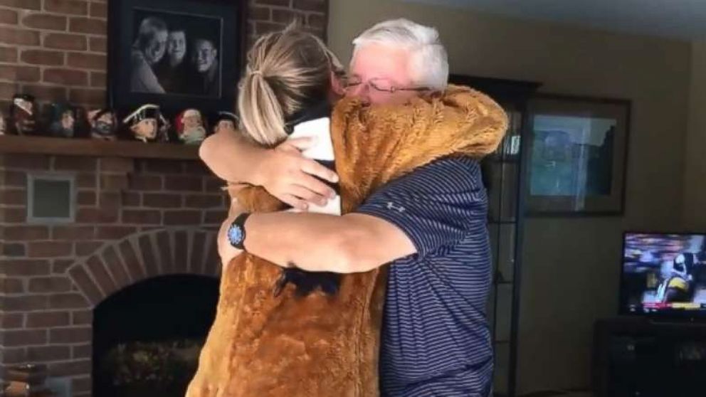 PHOTO: On October 7, George Labecki, 63, was surprised by Lindsay Arnold Wenrich, 34, who revealed that she'd be donating her kidney to him.