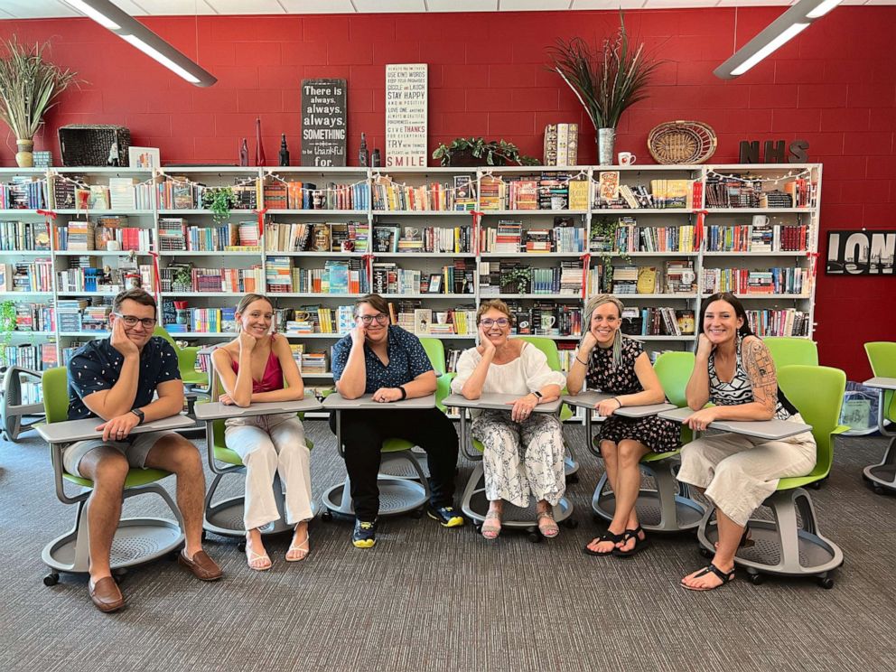 PHOTO: In addition to being a teacher, Steelman is also a mom to six children. Her kids, five of whom are pictured here with her, teamed up to coordinate a community celebration in honor of their mom at Northview High School.