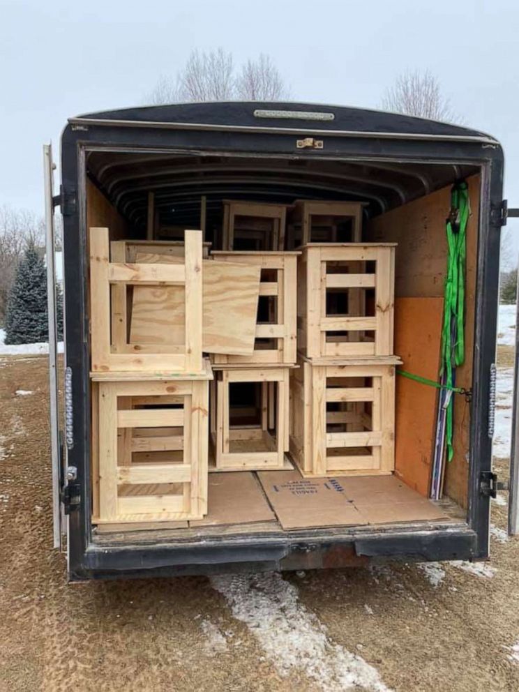 PHOTO: Nate Evans, a 7th grade literacy teacher from Ankeny, launched the project he calls Woodworking with a Purpose. He and 50-plus volunteers have built roughly 600 desks for kids.