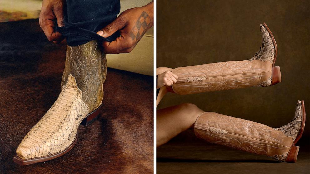 PHOTO: Tecovas launched an invasive python collection of cowboy boots, sandals and accessories.