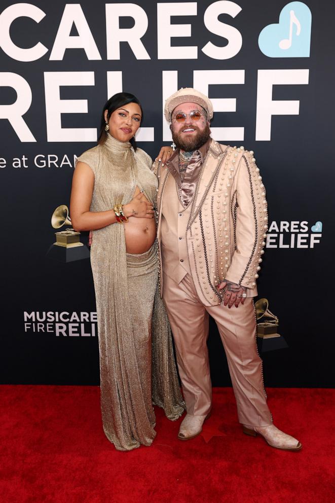 PHOTO: (L-R) Raiche Wright and Teddy Swims attend the 67th Annual GRAMMY Awards at Crypto.com Arena on Feb. 02, 2025 in Los Angeles.