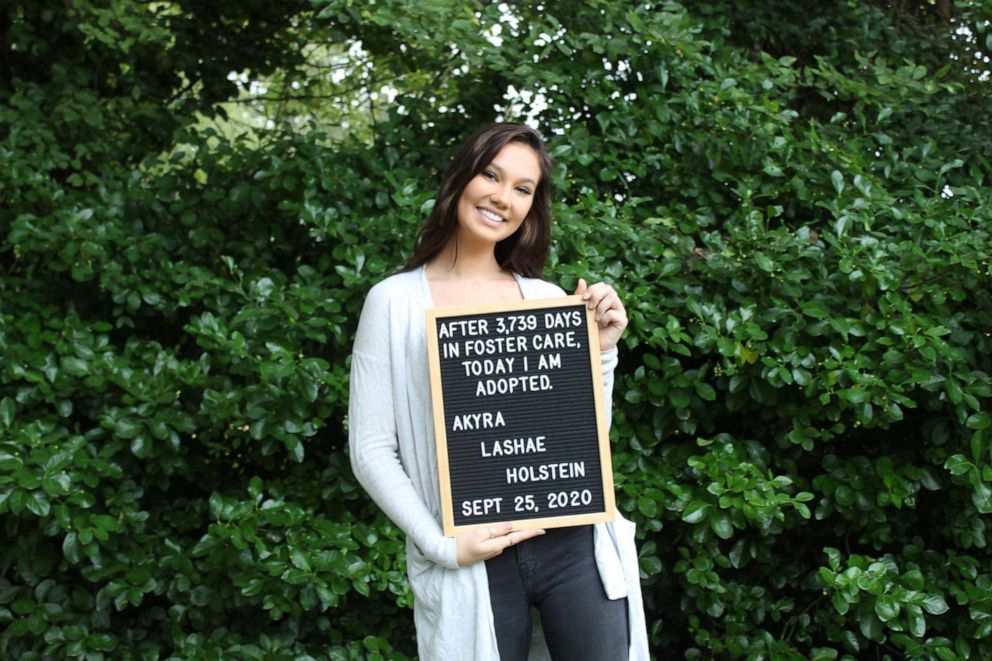 PHOTO: Akyra Holstein was adopted in Kentucky on Sept. 25 by Katie Holstein. Akyra had gone through 24 different placements over 3,739 days. Thomas Holstein, 1, was also adopted the same day via Zoom.