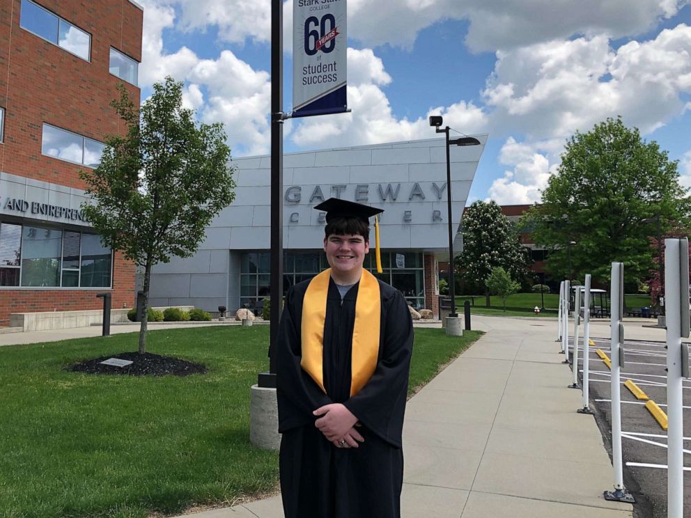 PHOTO: Tom Jordan, an aspiring math professor, officially graduated from Stark State College in North Canton, Ohio on May 24 with a 3.93 GPA. On May 29, Tom will also celebrate the end of his high school career.