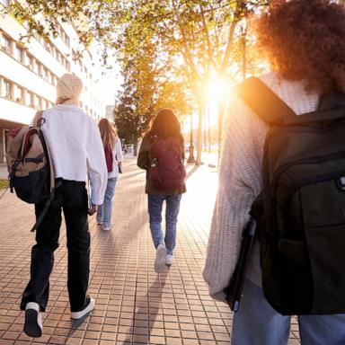PHOTO: A group of students in an undated stock photo going to class. 