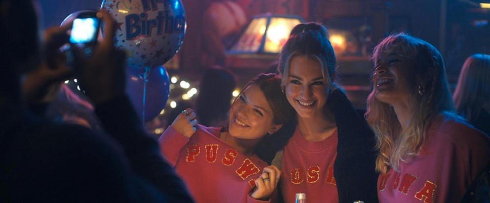 PHOTO: Catherine Missal, Grace Van Patten and Sonia Mena appear in this still from “Tell Me Lies.”