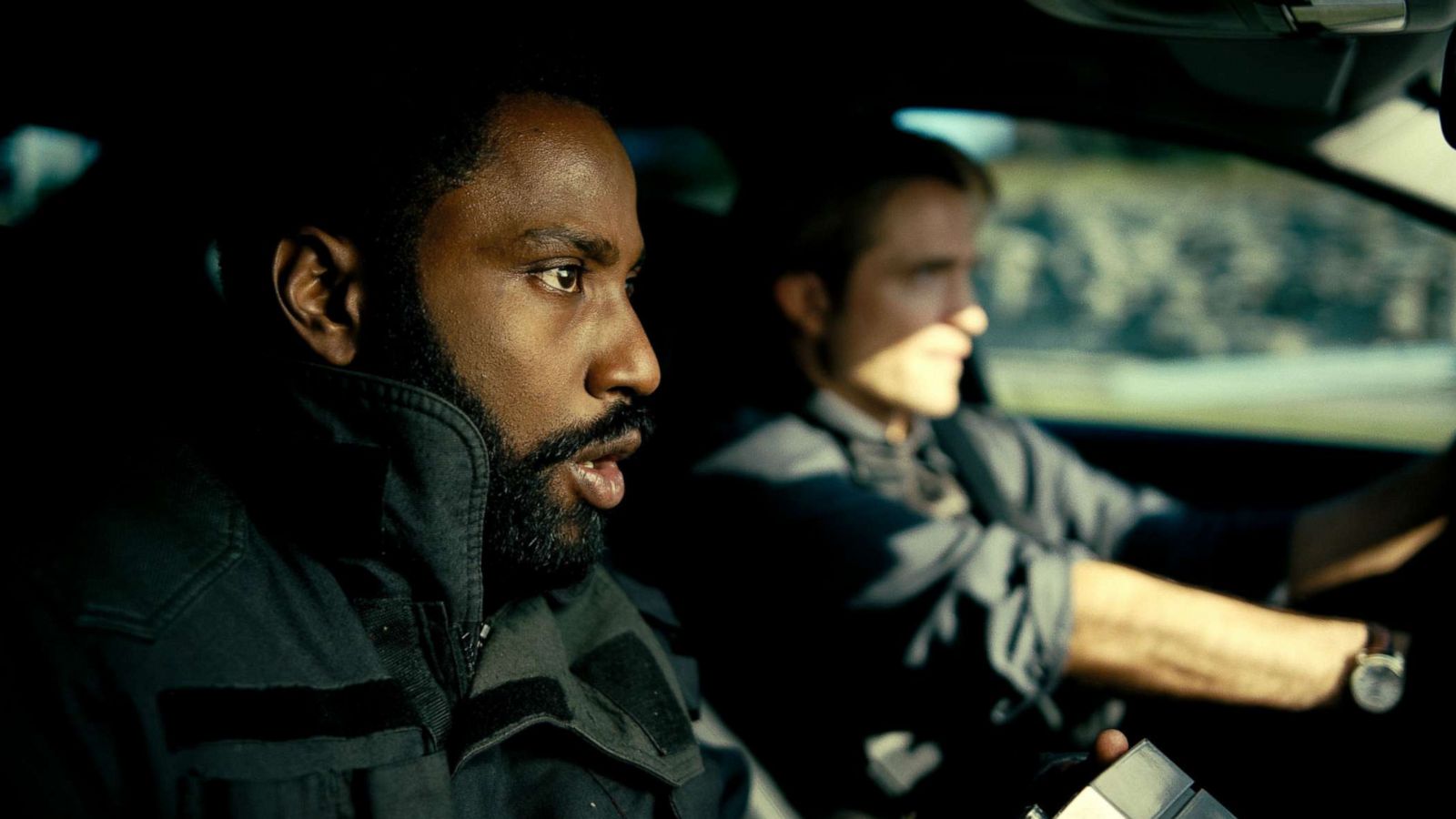 PHOTO: John David Washington and Robert Pattinson appear in a scene from the action movie "TENET.