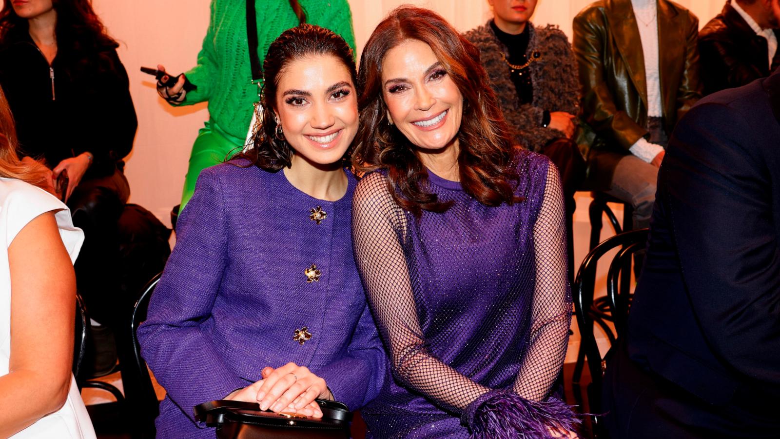 PHOTO: Emerson Tenney, left, and Teri Hatcher attend the Marc Cain Fashion Show at Arena Berlin, Feb. 6, 2024, in Berlin.