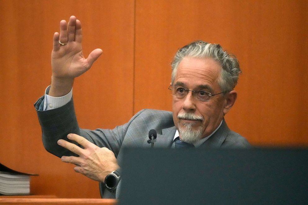 PHOTO: Terry Sanderson, the Utah man suing Gwyneth Paltrow, testifies in court, Mar. 27, 2023, in Park City, Utah.