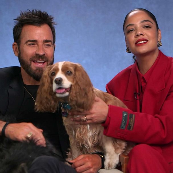 Tessa Thompson, Justin Theroux Premiere 'Lady and the Tramp' Remake