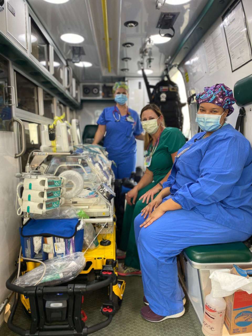 PHOTO: NICU nurses from CHRISTUS Southeast Texas Health System in Beaumont, Texas, rescued babies from the NICU at a Hurricane Laura-damaged hospital in Lake Charles, Louisiana.