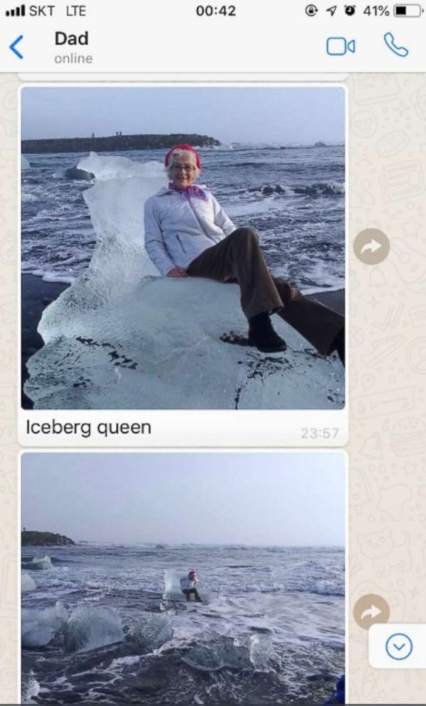 PHOTO: Rod Streng's text exchange with his daughter about what happened on their Icelandic adventure.