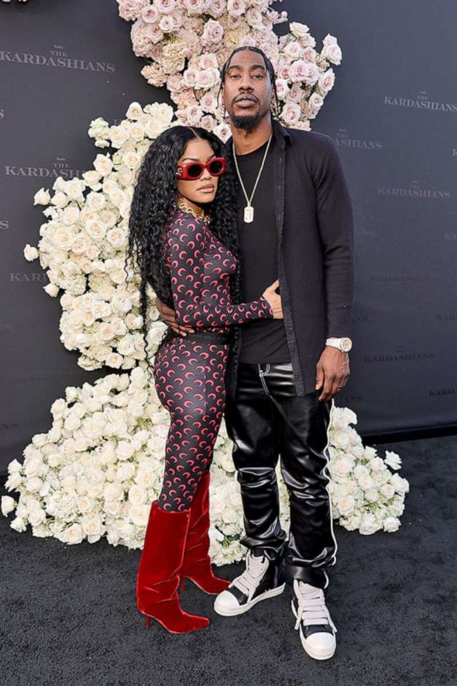 PHOTO: Teyana Taylor and Iman Shumpert attend the Los Angeles premiere of Hulu's new show "The Kardashians" at Goya Studios on April 7, 2022 in Los Angeles.