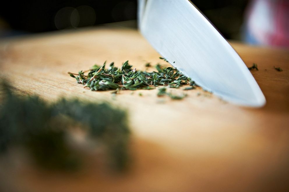 PHOTO: The herb tyhme is cut on a board in an undated stock image.