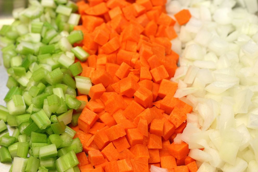 PHOTO: Celery, Carrots and Onions are chopped in an undated stock image.