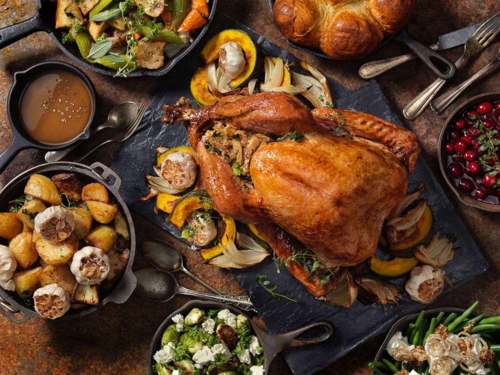 PHOTO: Stock photo of a dinner table filled with Thanksgiving foods.