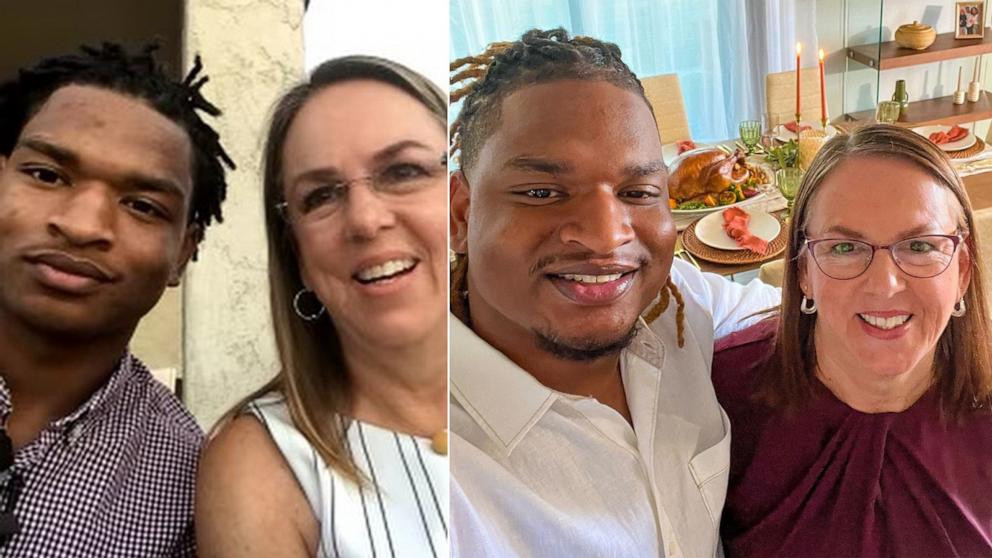 PHOTO: Wanda Dench and Jamal Hinton in a photo posted to Instagram, Nov. 1, 2023, to celebrate the two having their 8th Thanksgiving together.