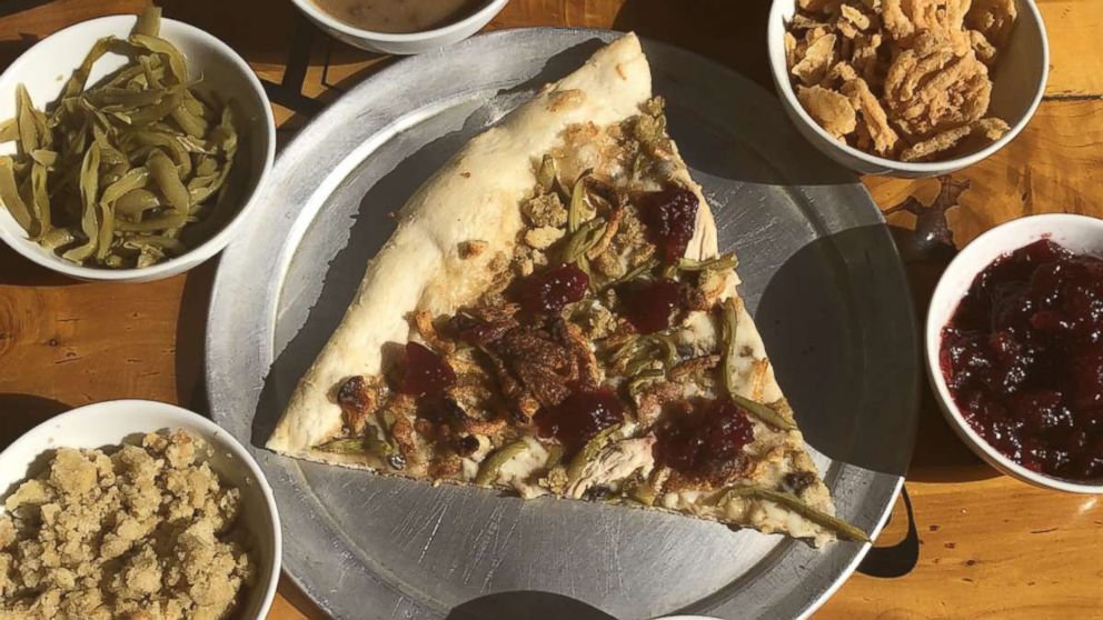 PHOTO: The Pizza Joint in El, Paso, Texas, created this Thanksgiving pizza featuring turkey, cranberry sauce, gravy and more. 