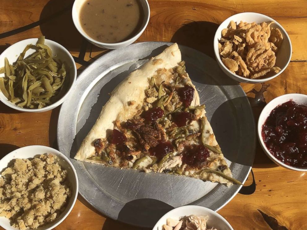 PHOTO: The Pizza Joint in El, Paso, Texas, created this Thanksgiving pizza featuring turkey, cranberry sauce, gravy and more.