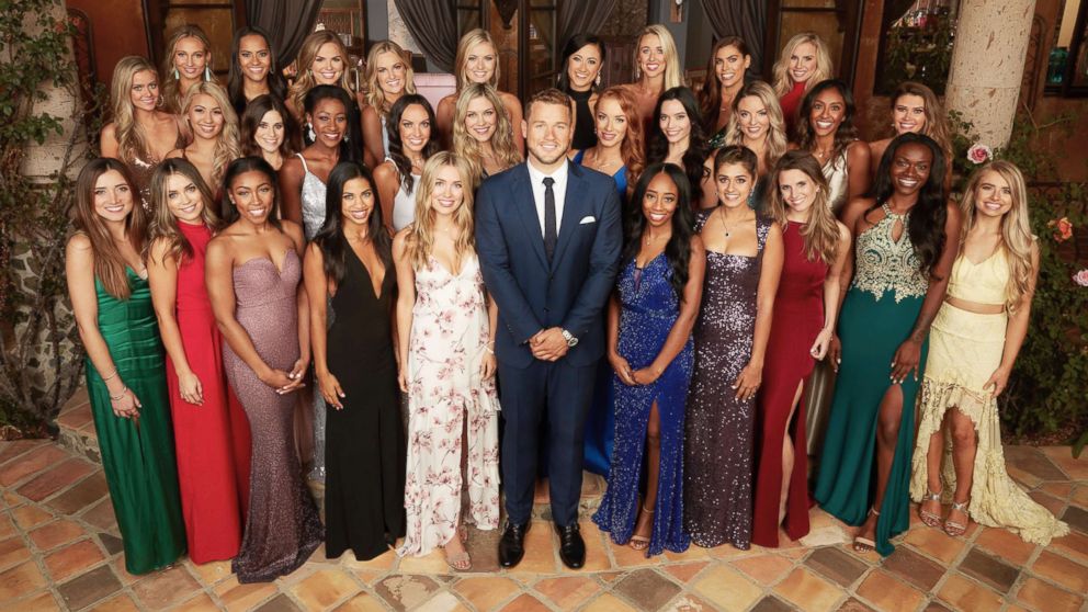 PHOTO: Colton Underwood is pictured with the cast of the new season of "The Bachelor."