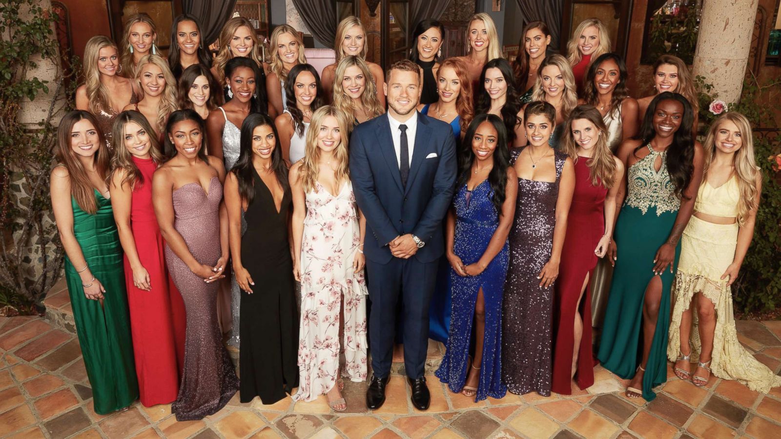 PHOTO: Colton Underwood is pictured with the cast of the new season of "The Bachelor."