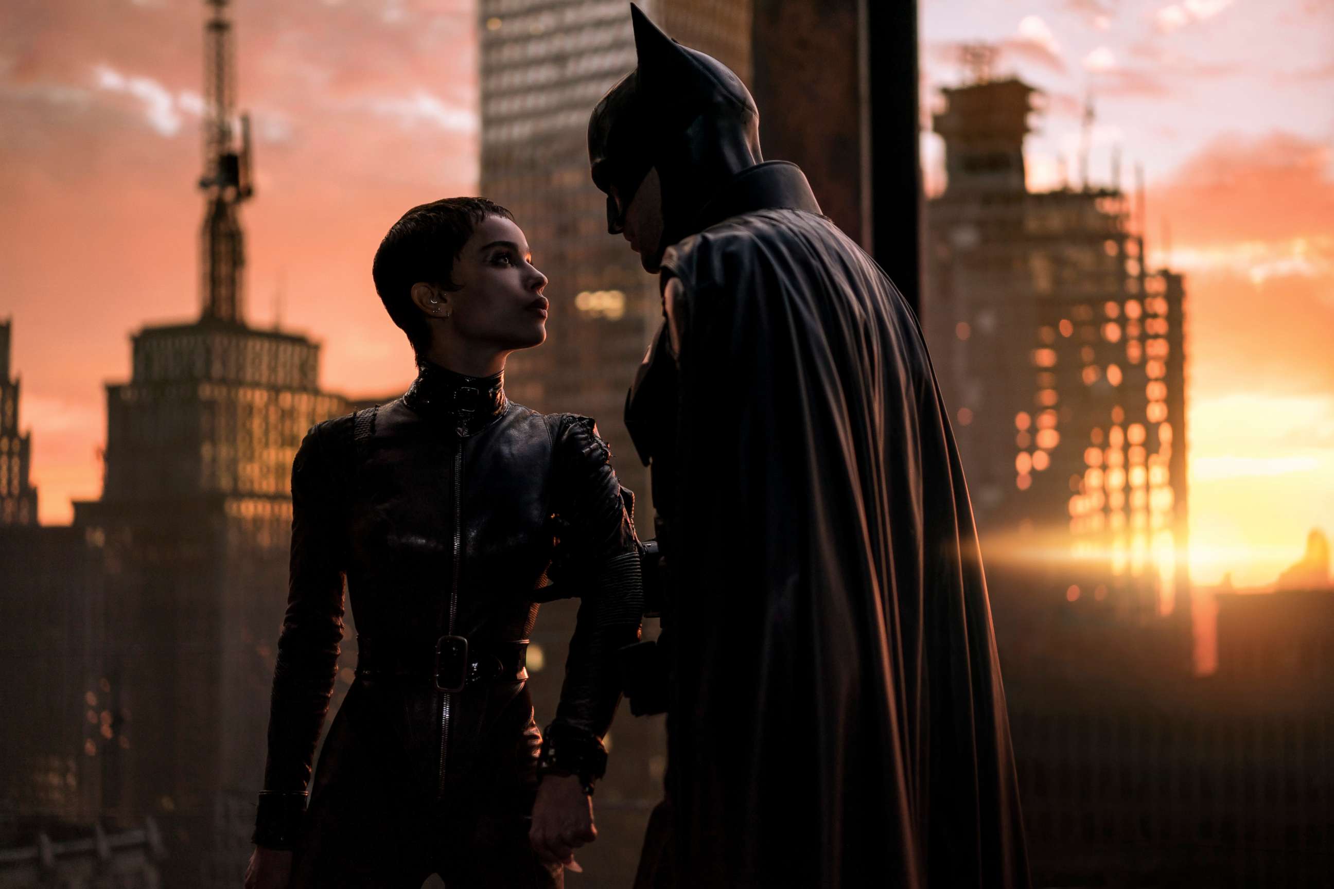 PHOTO: Zoe Kravitz, left, and Robert Pattinson in a scene from "The Batman."