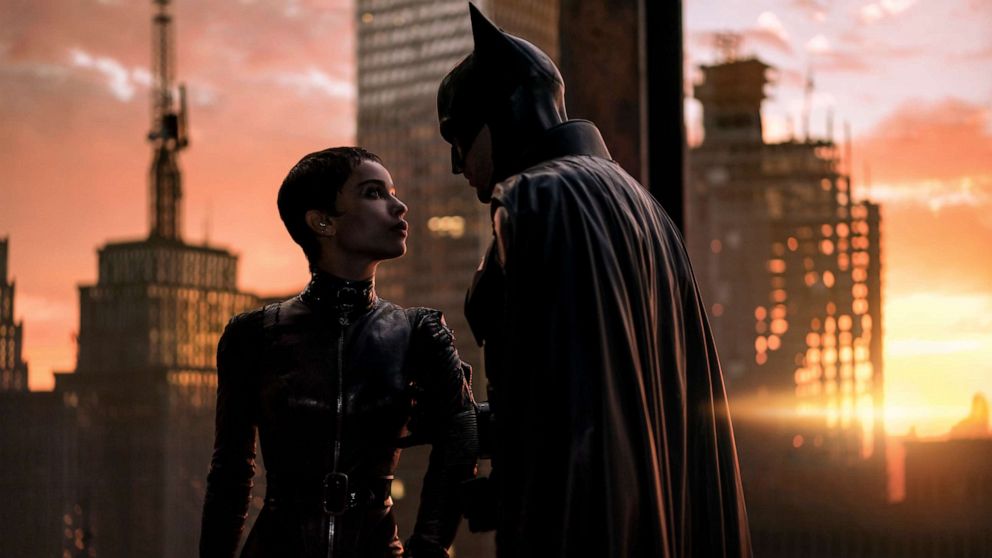 PHOTO: Zoe Kravitz, left, and Robert Pattinson in a scene from "The Batman."