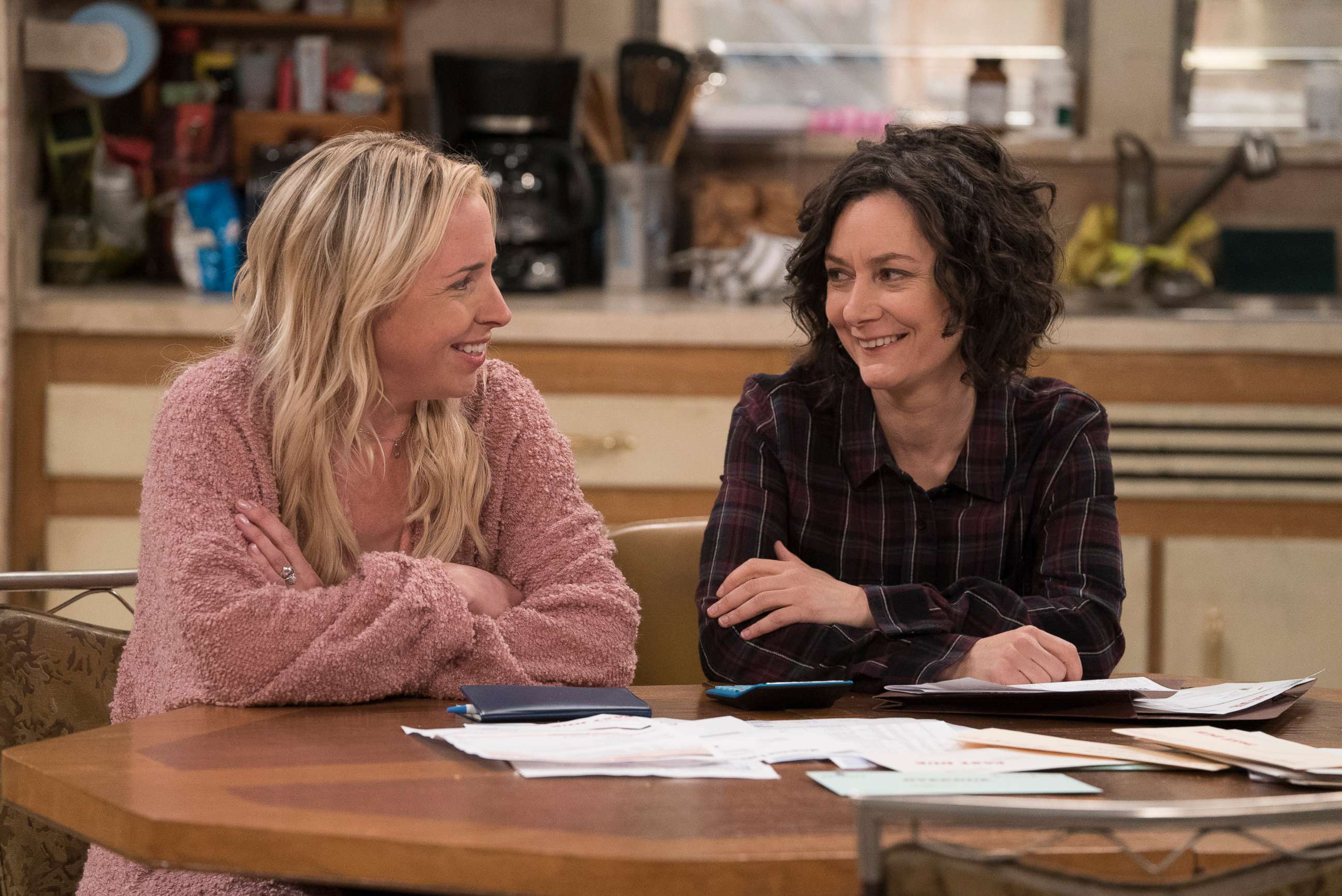 PHOTO: Lecy Goranson and Sara Gilbert in a scene from "The Conners."