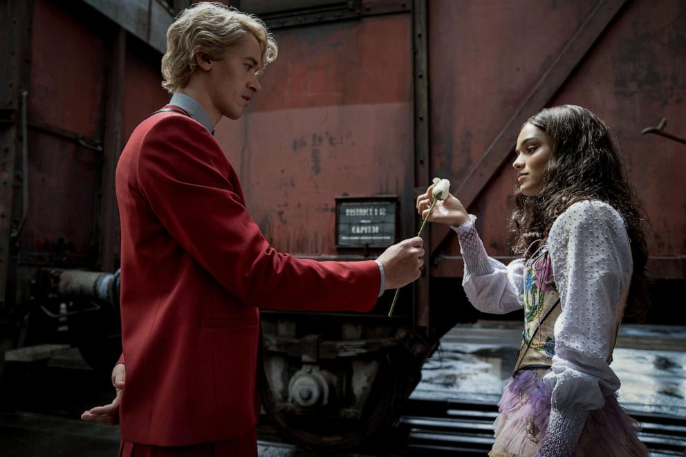 PHOTO: Tom Blyth as Coriolanus Snow and Rachel Zegler as Lucy Gray Baird in "The Hunger Games: The Ballad of Songbirds and Snakes."