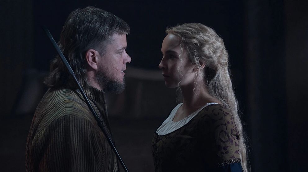 PHOTO: Matt Damon as Jean de Carrouges and Jodie Comer as Marguerite de Carrouges in the 2021 film, "The Last Duel."