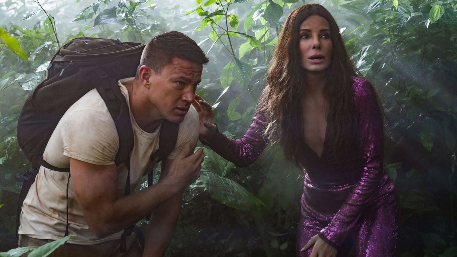 PHOTO: Channing Tatum and Sandra Bullock in a scene from "The Lost City."