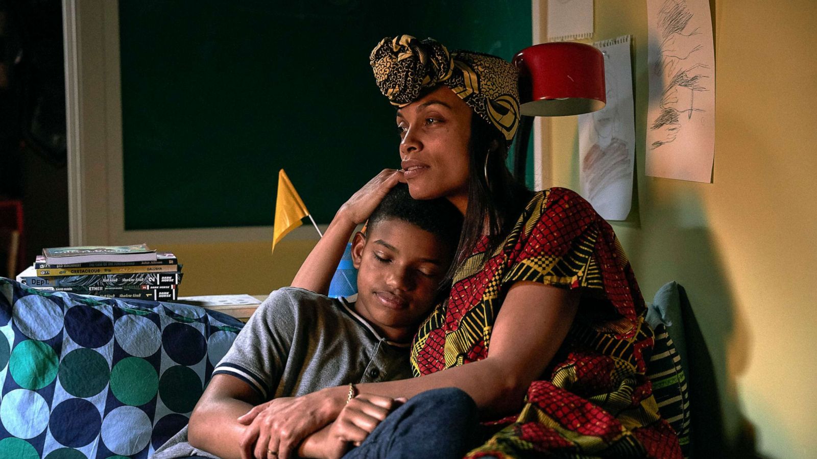 PHOTO: Lonnie Chavis, left, as Gunner Boone, and Rosario Dawson, as Mary Boone, in a scene from "The Water Man."