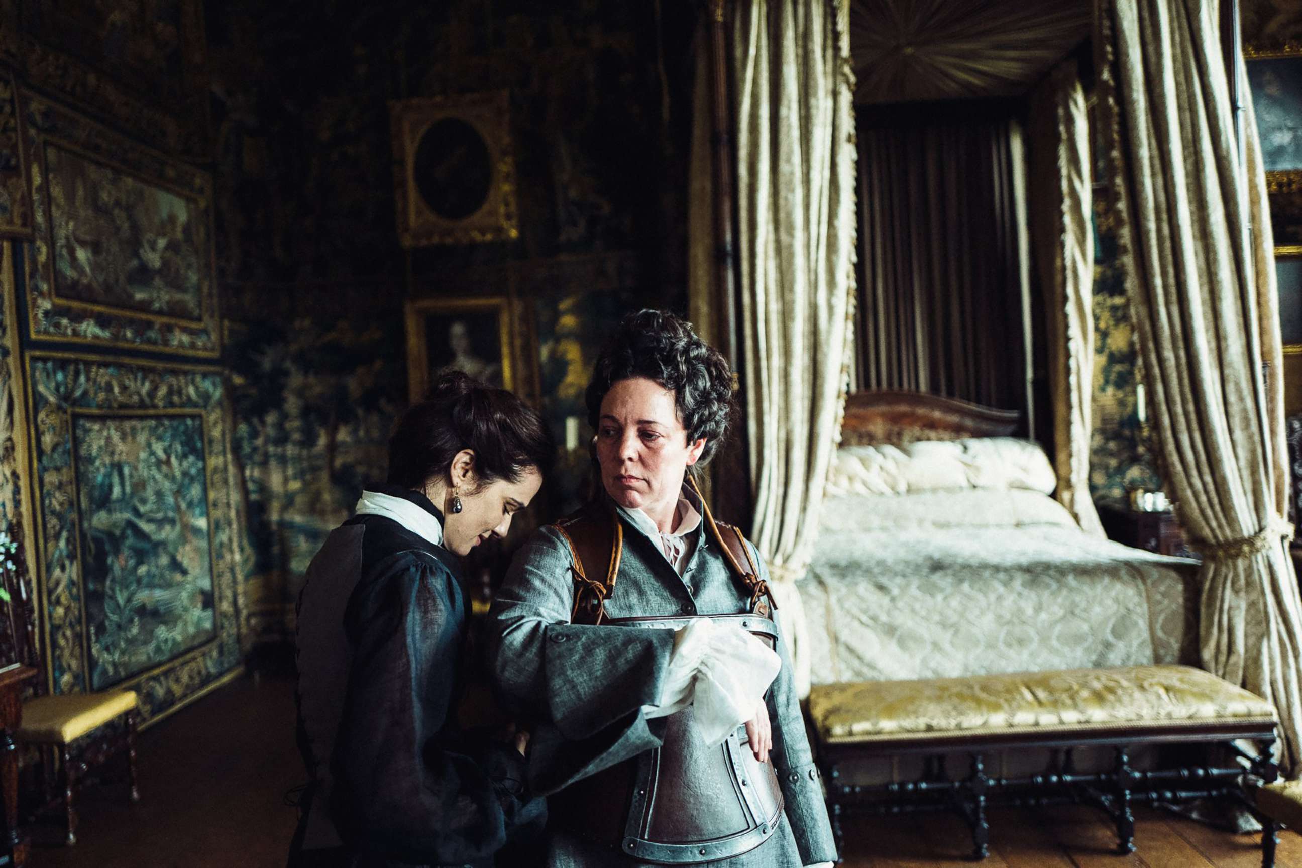 PHOTO: Rachel Weisz and Olivia Colman in the film, "The Favourite."