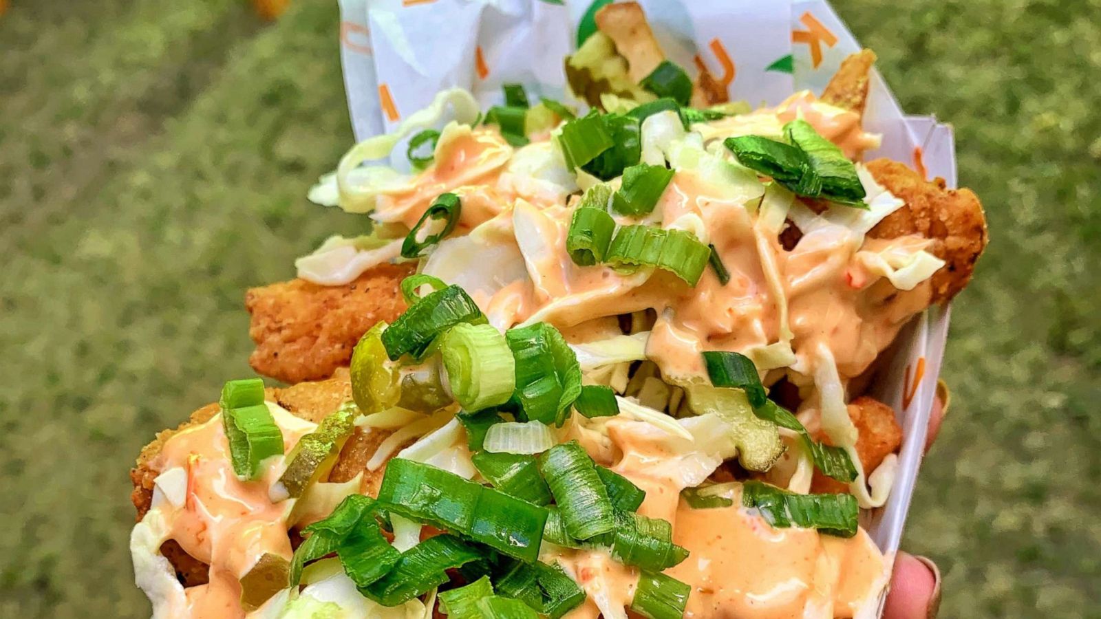 PHOTO: These mouthwatering loaded chicken fingers were among the delicious foods sold at Coachella last weekend.