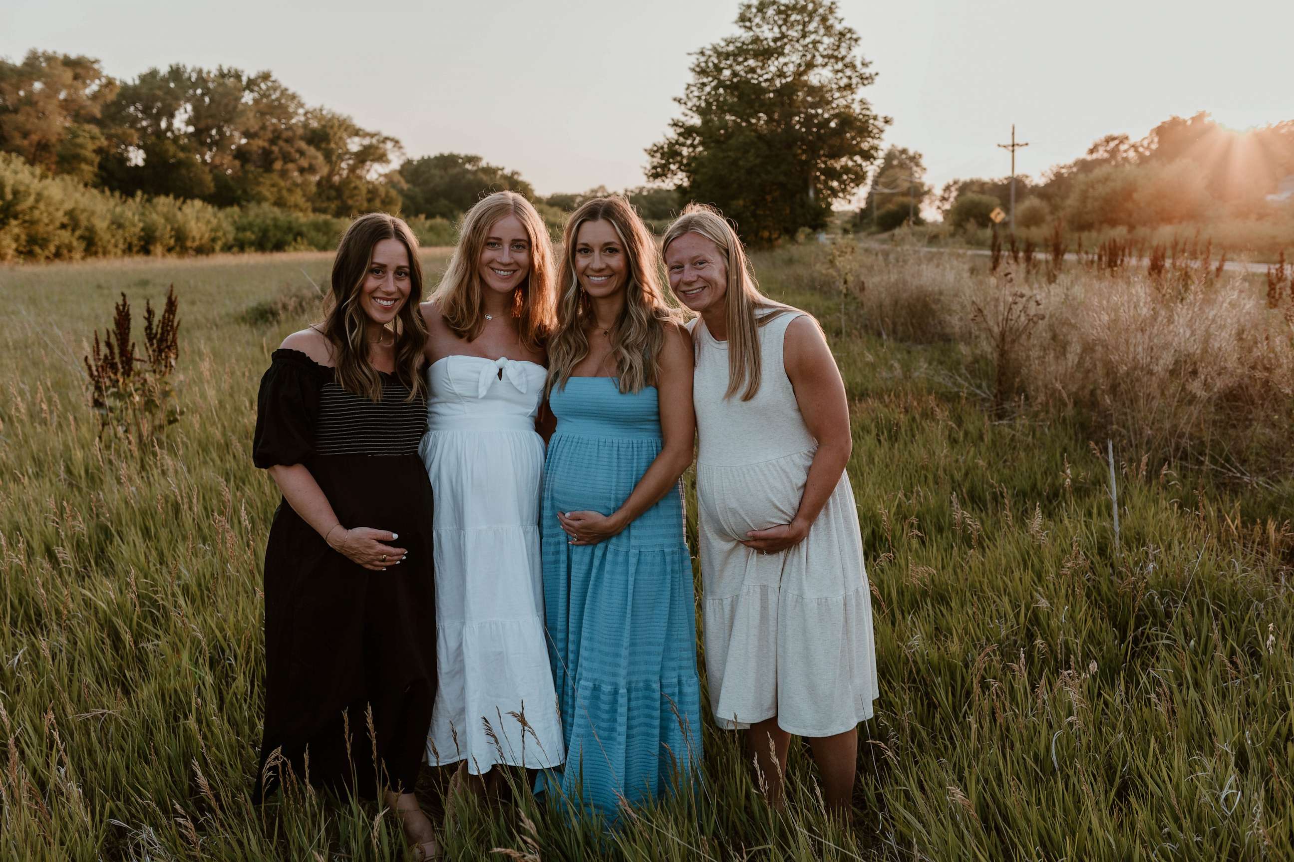 PHOTO: Sisters Jena Primsky, Jaden Lortz, Jessica Hanna, and Jordan Sutton are all pregnant at the same time.