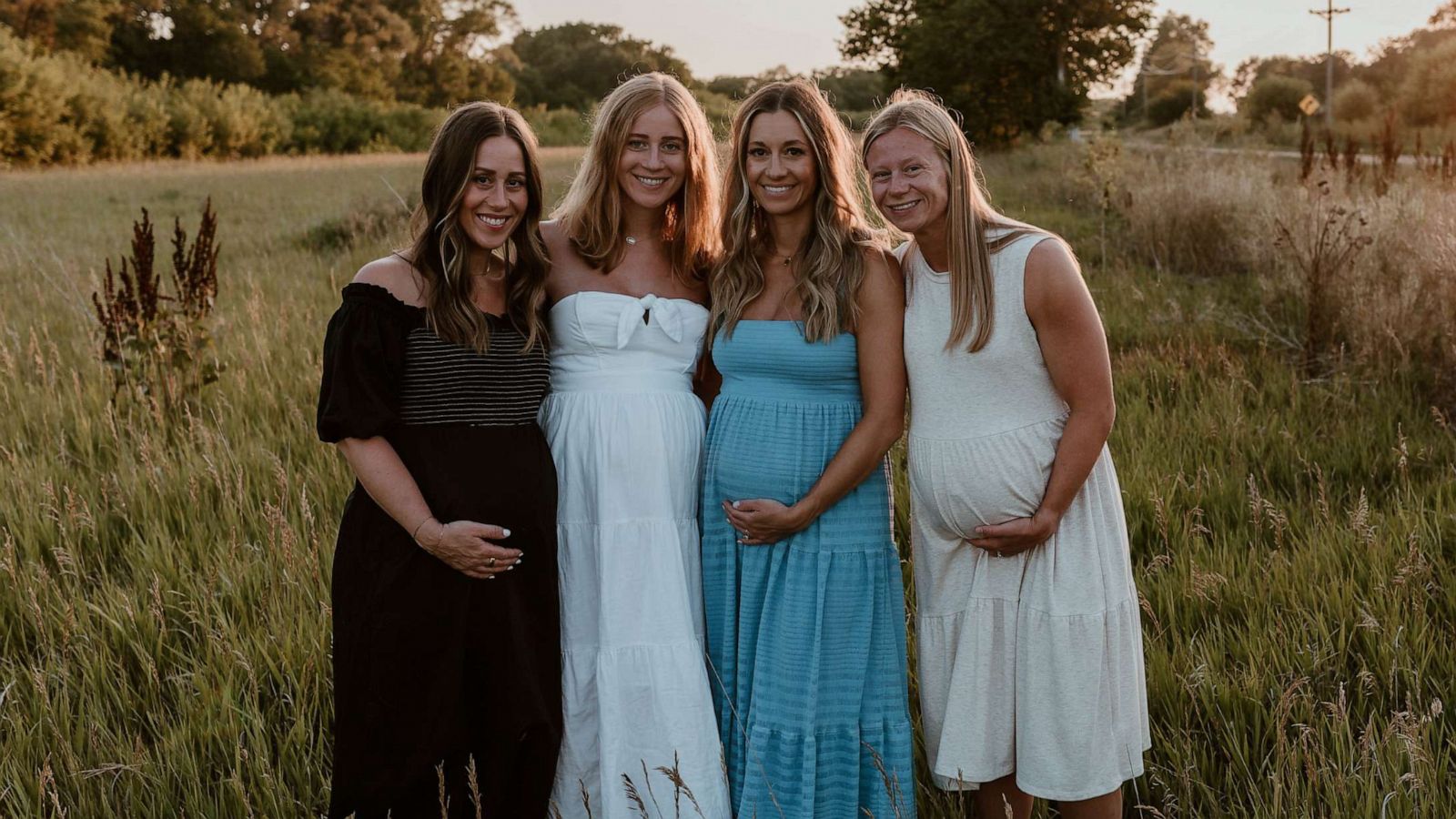 PHOTO: Sisters Jena Primsky, Jaden Lortz, Jessica Hanna, and Jordan Sutton are all pregnant at the same time.