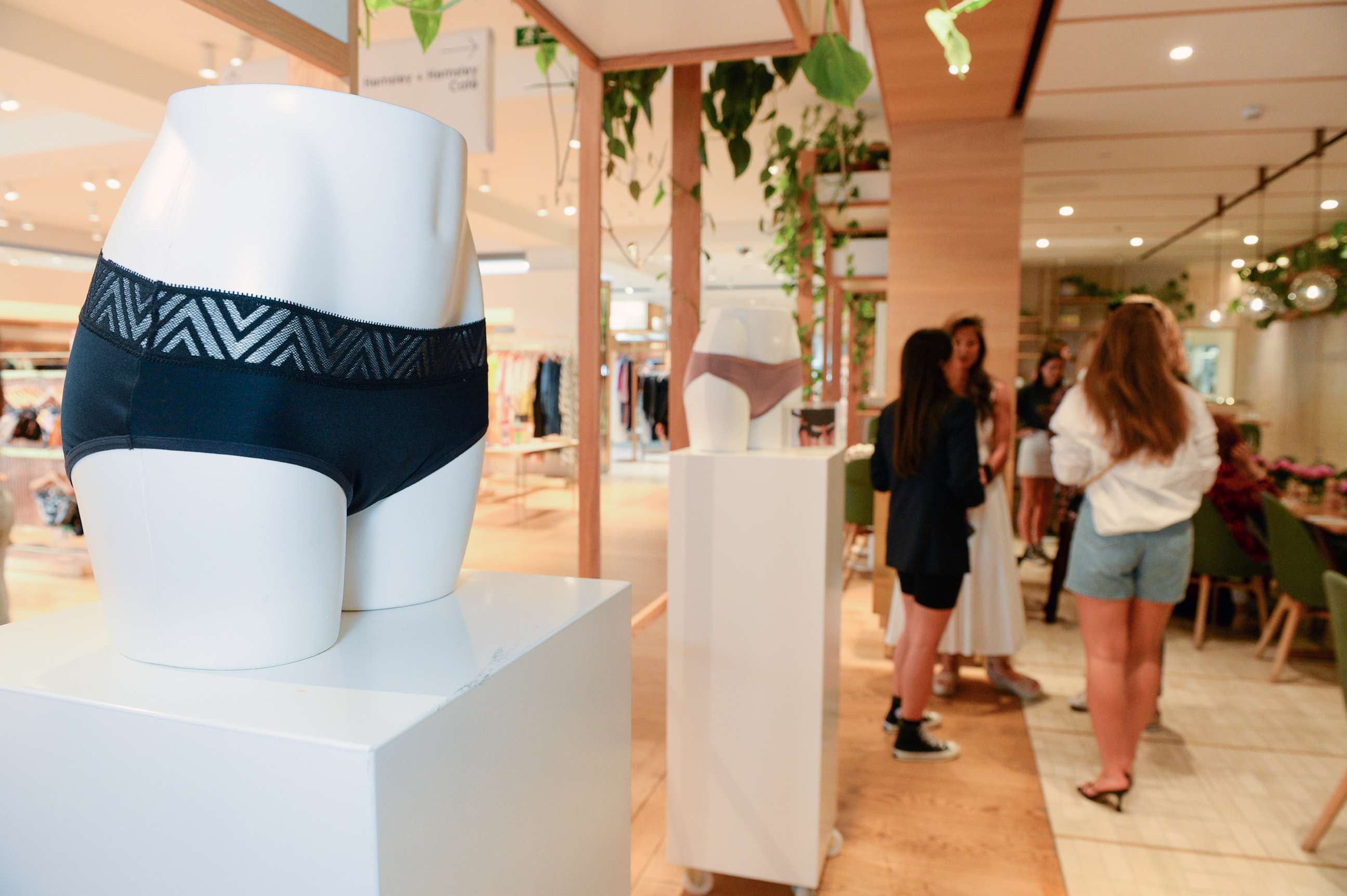 PHOTO: NY-Based period-proof underwear company Thinx debuts conceptual window featuring periods at Selfridges on July 4, 2019 in London.
