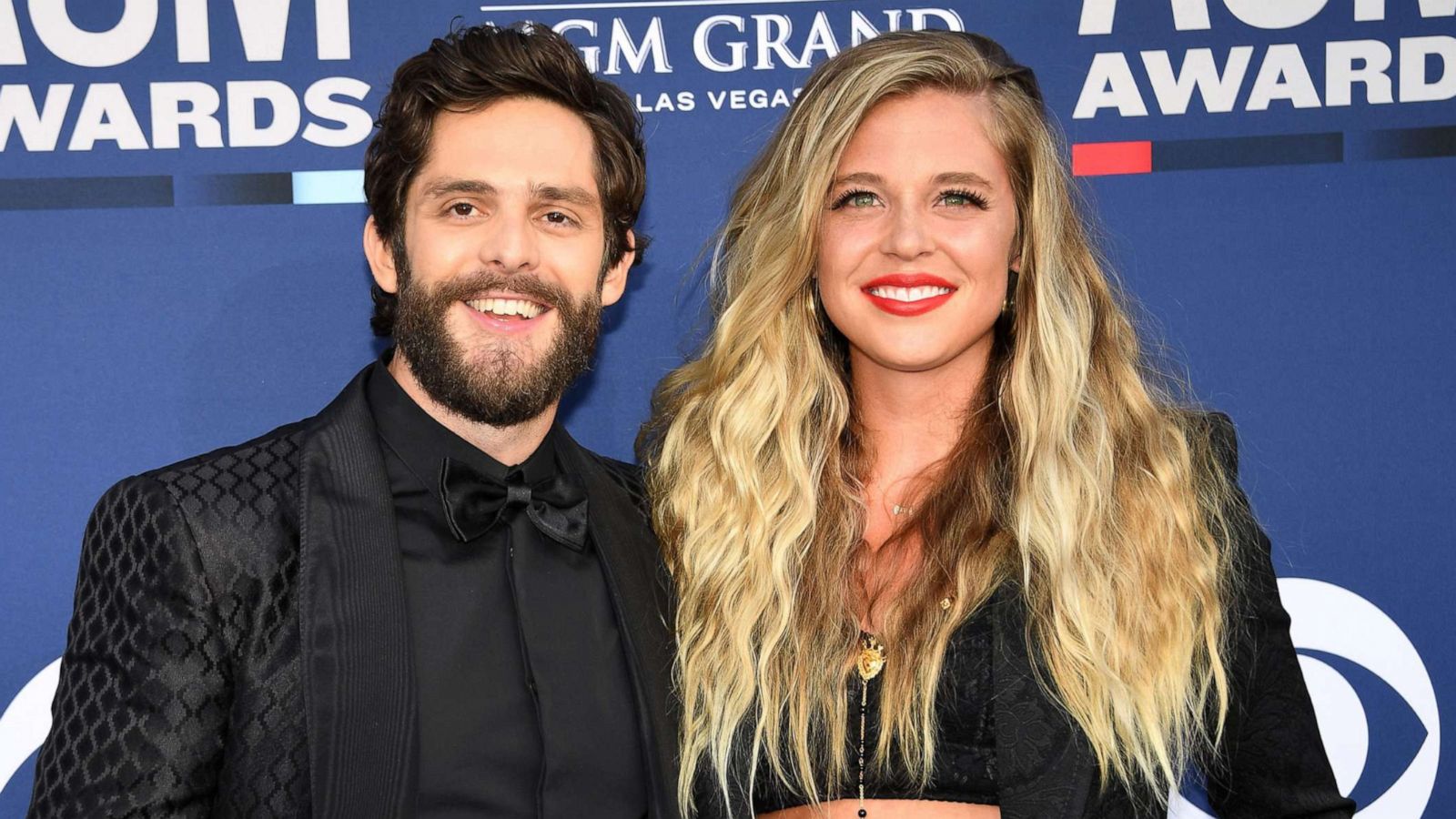 PHOTO: Singer Thomas Rhett and his wife Lauren Akins arrive for the 54th Academy of Country Music Awards, April 7, 2019 in Las Vegas.