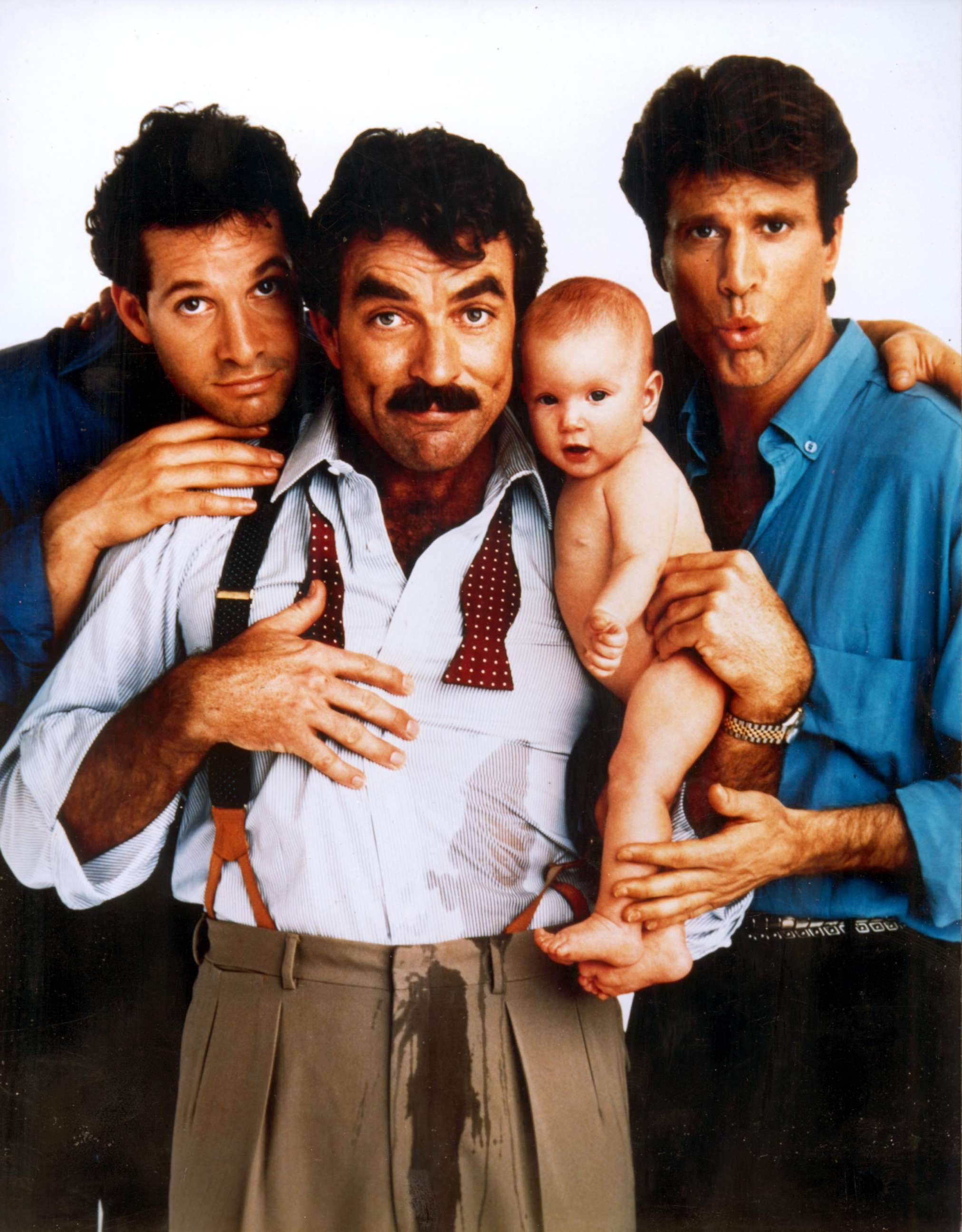 PHOTO: "Three Men And A Baby," with Steve Guttenberg, Tom Selleck and Ted Danson, left to right. 